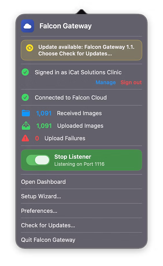 Falcon Gateway transmission panel