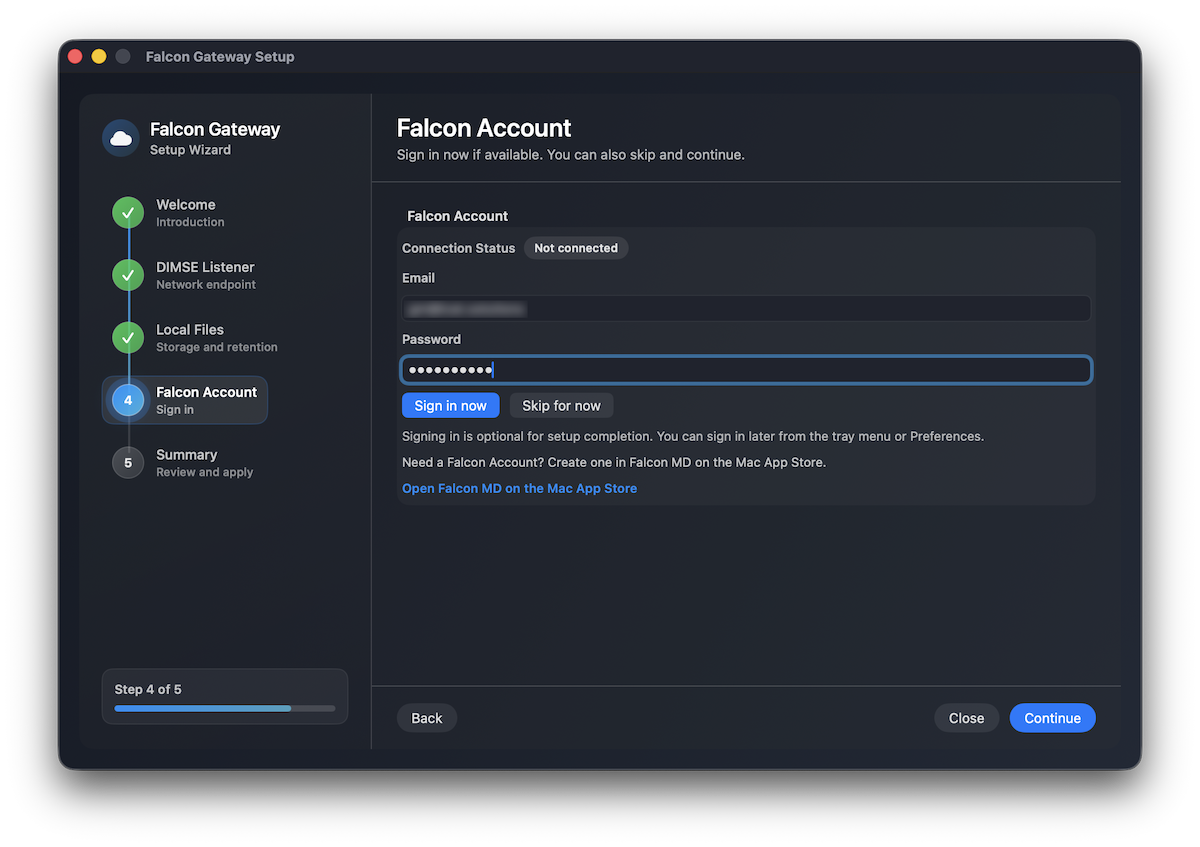 Sign in to your Falcon account